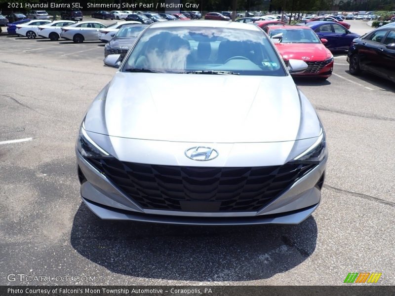 Shimmering Silver Pearl / Medium Gray 2021 Hyundai Elantra SEL