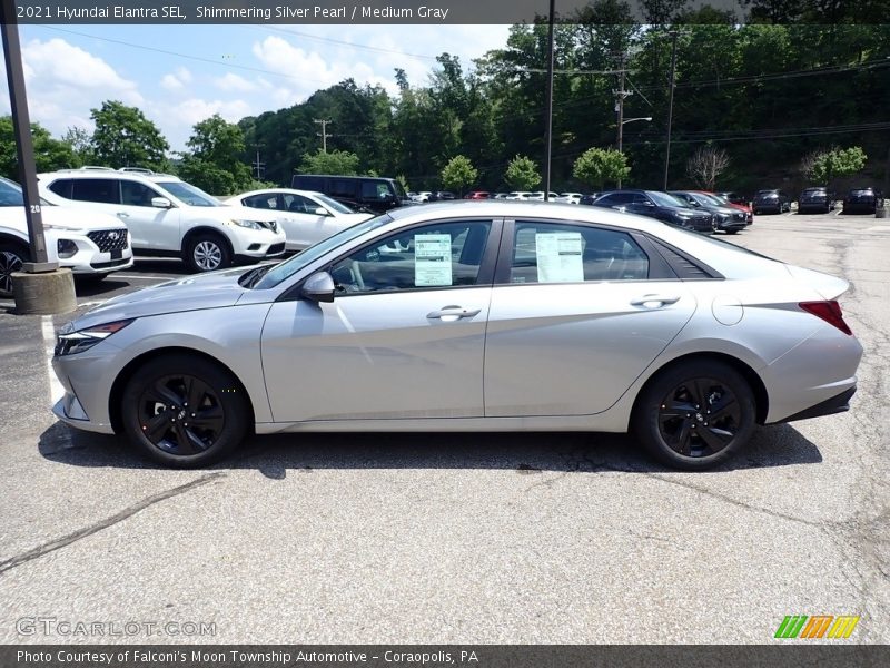 Shimmering Silver Pearl / Medium Gray 2021 Hyundai Elantra SEL