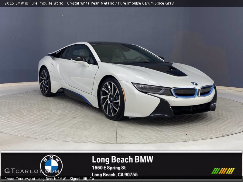 Crystal White Pearl Metallic / Pure Impulse Carum Spice Grey 2015 BMW i8 Pure Impulse World