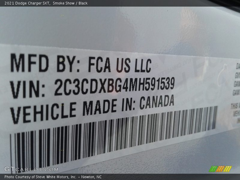 Smoke Show / Black 2021 Dodge Charger SXT