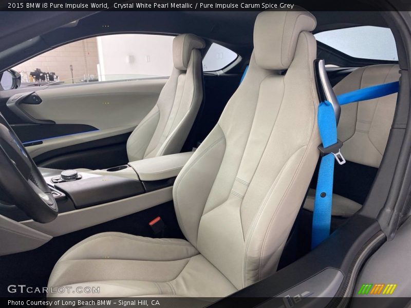 Crystal White Pearl Metallic / Pure Impulse Carum Spice Grey 2015 BMW i8 Pure Impulse World