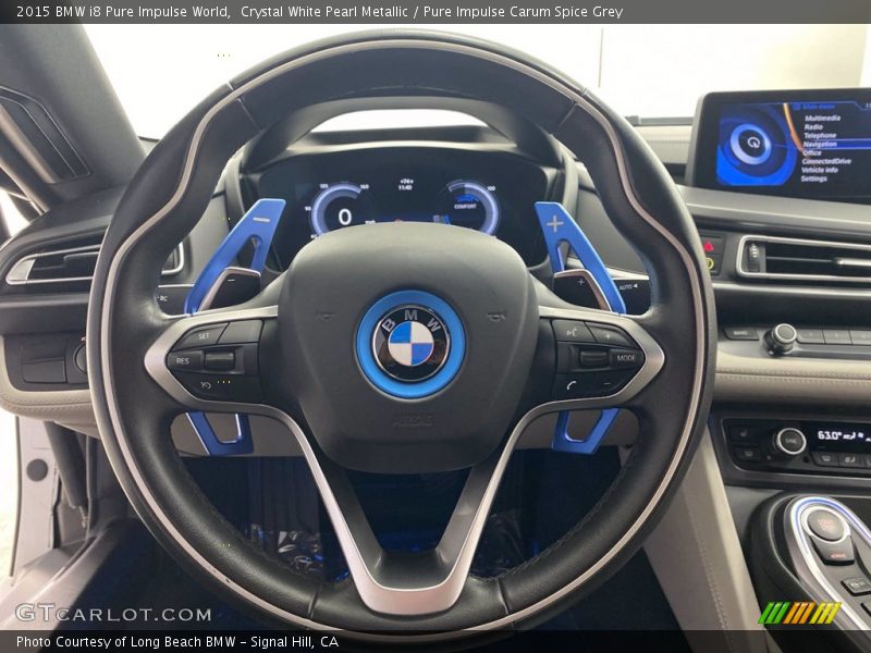 Crystal White Pearl Metallic / Pure Impulse Carum Spice Grey 2015 BMW i8 Pure Impulse World