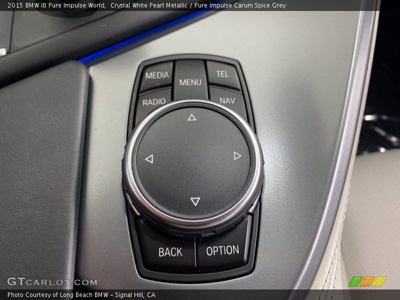 Crystal White Pearl Metallic / Pure Impulse Carum Spice Grey 2015 BMW i8 Pure Impulse World
