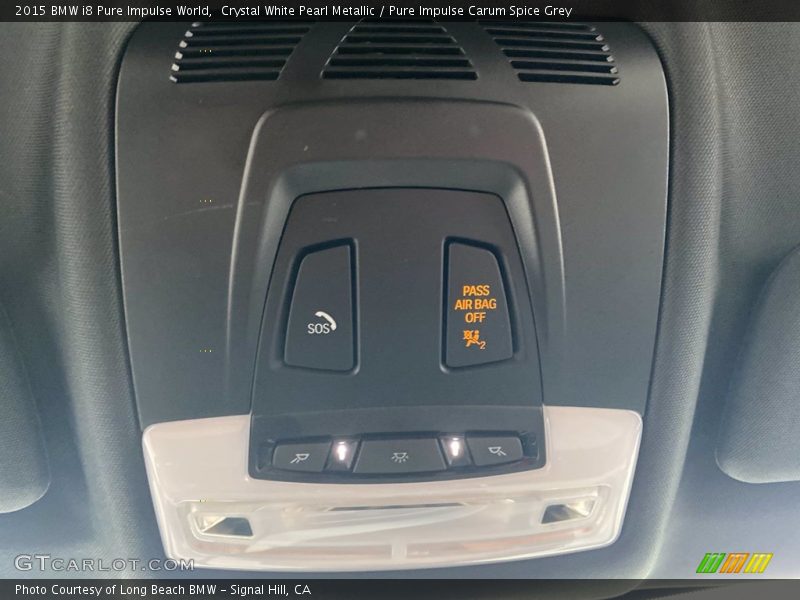 Crystal White Pearl Metallic / Pure Impulse Carum Spice Grey 2015 BMW i8 Pure Impulse World