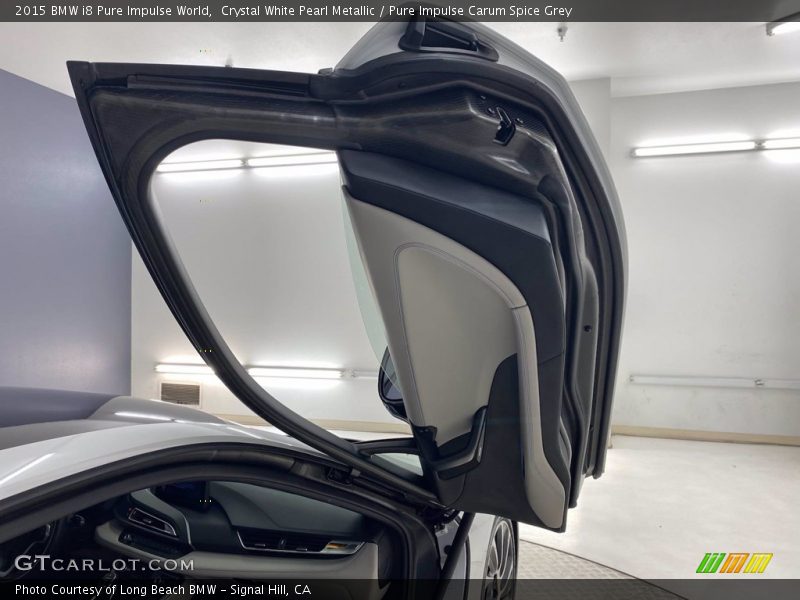 Crystal White Pearl Metallic / Pure Impulse Carum Spice Grey 2015 BMW i8 Pure Impulse World