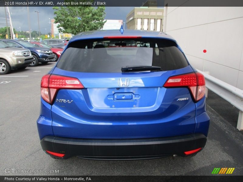 Aegean Blue Metallic / Black 2018 Honda HR-V EX AWD