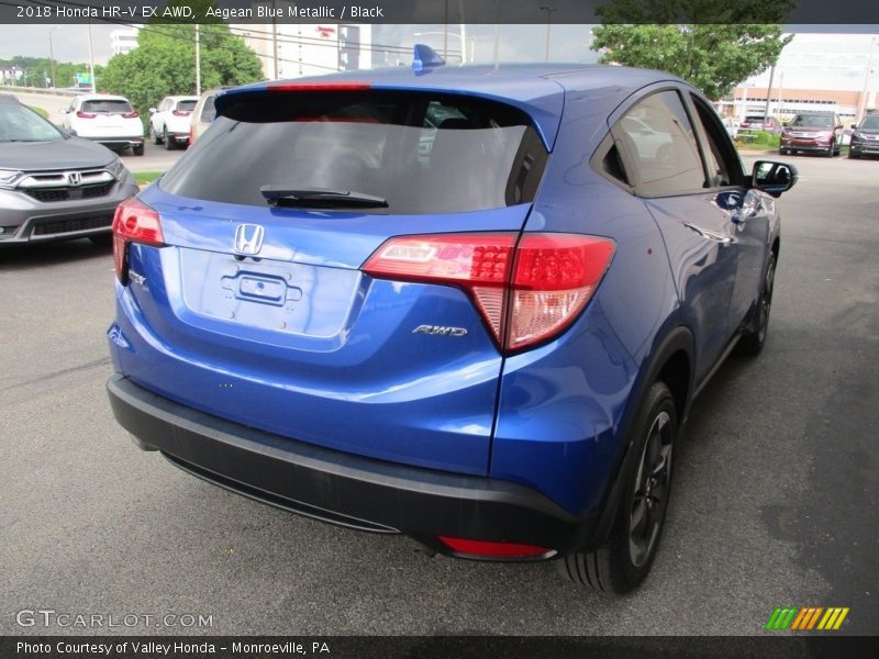 Aegean Blue Metallic / Black 2018 Honda HR-V EX AWD