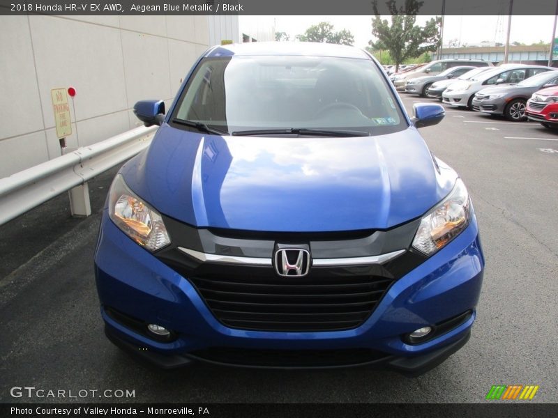 Aegean Blue Metallic / Black 2018 Honda HR-V EX AWD