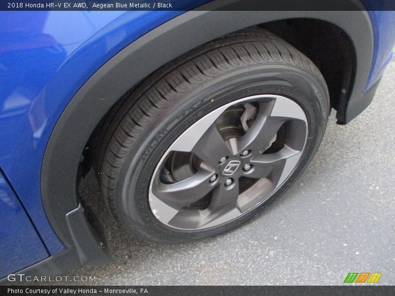 Aegean Blue Metallic / Black 2018 Honda HR-V EX AWD
