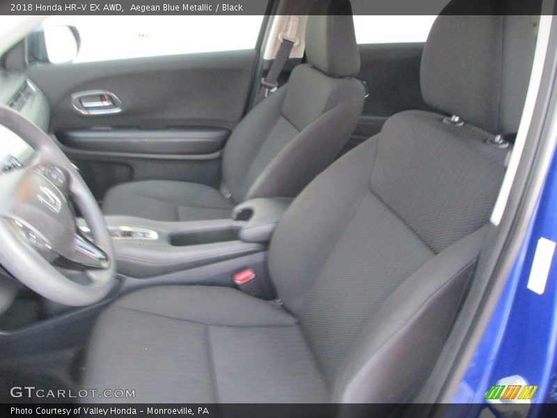 Aegean Blue Metallic / Black 2018 Honda HR-V EX AWD