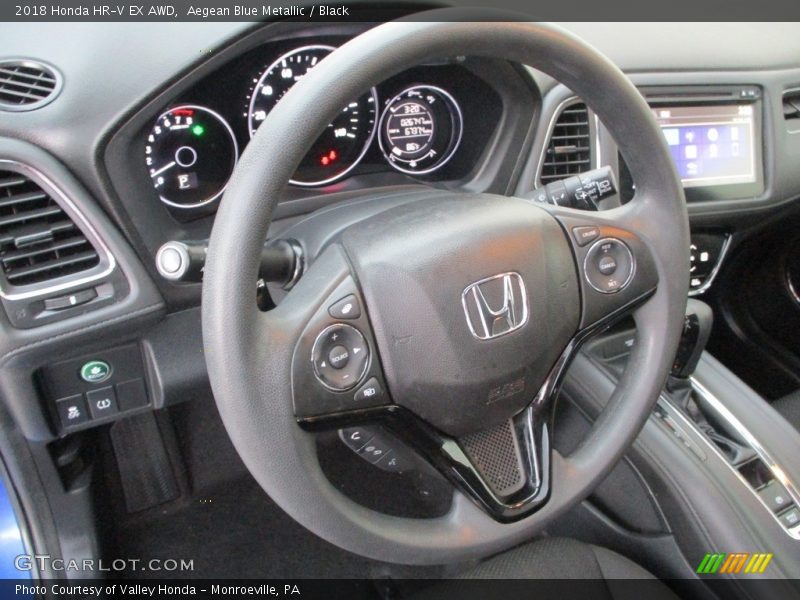 Aegean Blue Metallic / Black 2018 Honda HR-V EX AWD