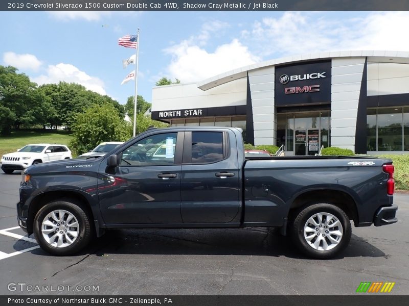 Shadow Gray Metallic / Jet Black 2019 Chevrolet Silverado 1500 Custom Double Cab 4WD