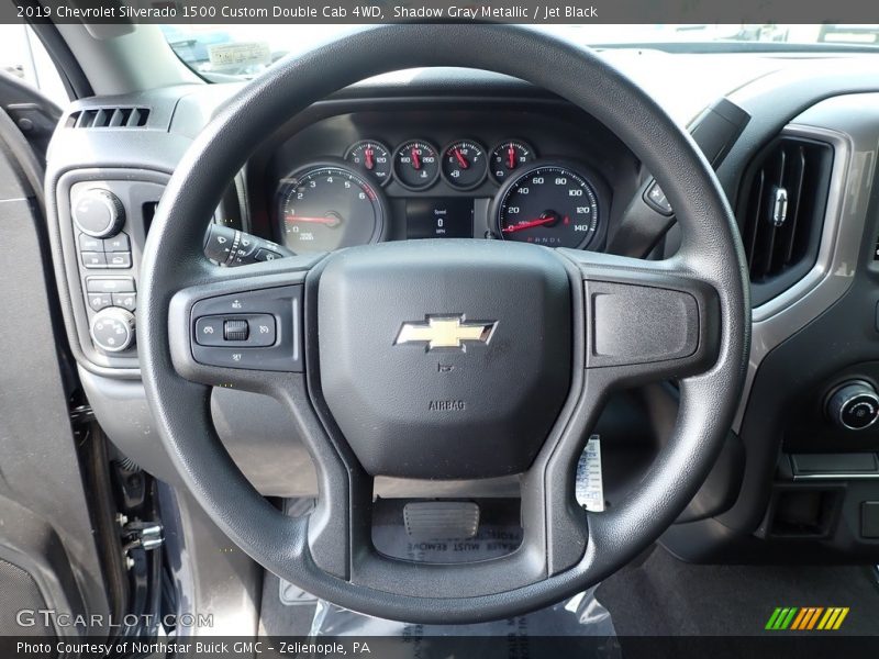 Shadow Gray Metallic / Jet Black 2019 Chevrolet Silverado 1500 Custom Double Cab 4WD