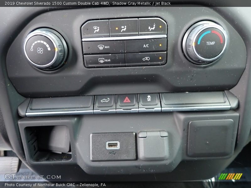 Shadow Gray Metallic / Jet Black 2019 Chevrolet Silverado 1500 Custom Double Cab 4WD