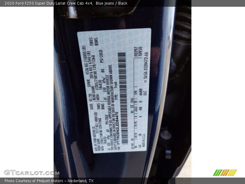 Blue Jeans / Black 2020 Ford F250 Super Duty Lariat Crew Cab 4x4