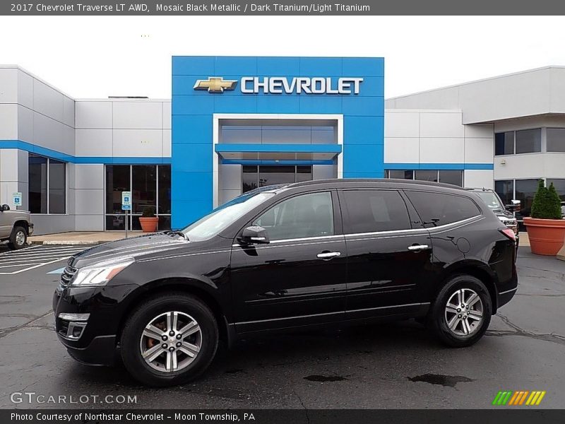 Mosaic Black Metallic / Dark Titanium/Light Titanium 2017 Chevrolet Traverse LT AWD