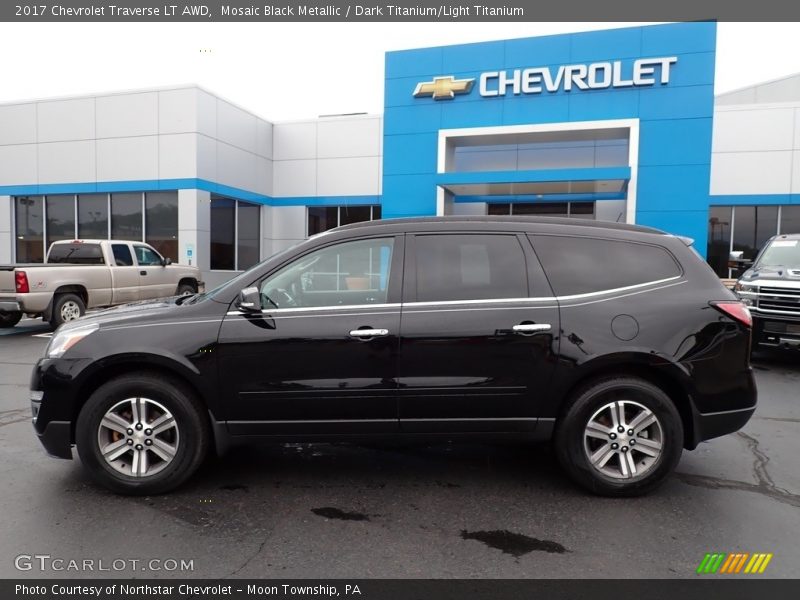 Mosaic Black Metallic / Dark Titanium/Light Titanium 2017 Chevrolet Traverse LT AWD