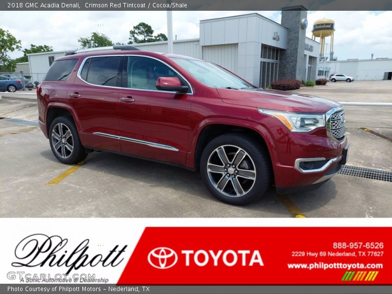 Crimson Red Tintcoat / Cocoa/Shale 2018 GMC Acadia Denali