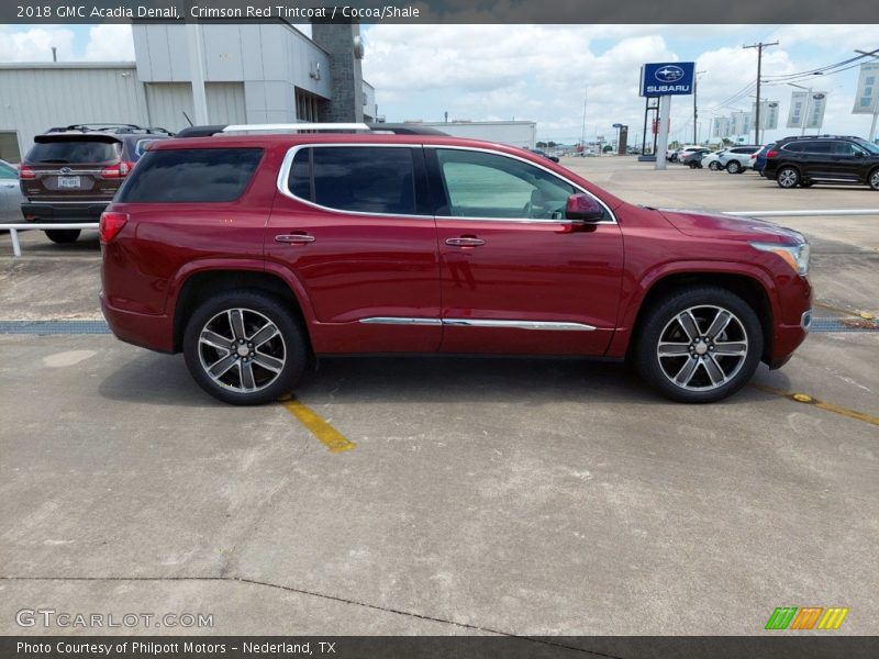 Crimson Red Tintcoat / Cocoa/Shale 2018 GMC Acadia Denali