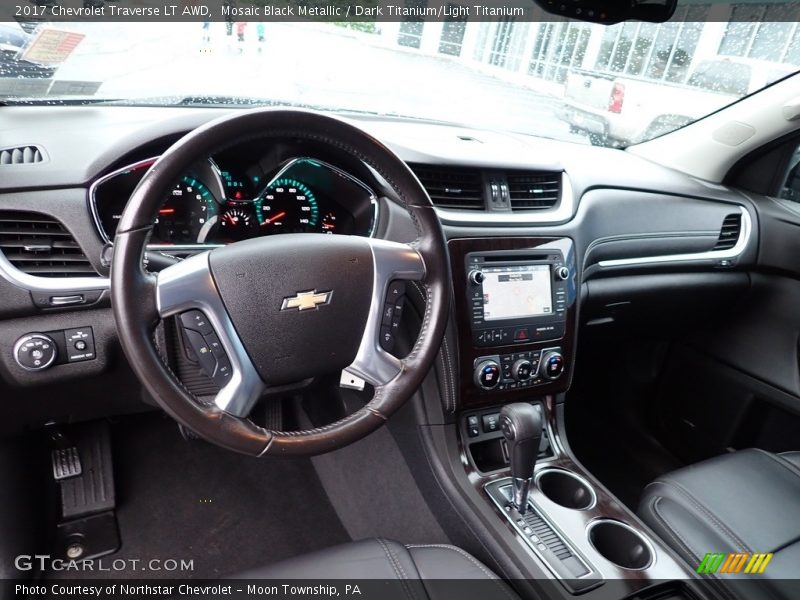 Mosaic Black Metallic / Dark Titanium/Light Titanium 2017 Chevrolet Traverse LT AWD
