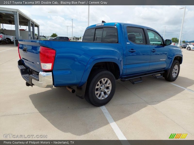 Blazing Blue Pearl / Cement Gray 2017 Toyota Tacoma SR5 Double Cab