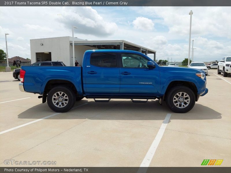 Blazing Blue Pearl / Cement Gray 2017 Toyota Tacoma SR5 Double Cab