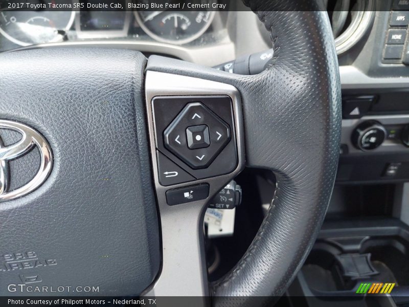 Blazing Blue Pearl / Cement Gray 2017 Toyota Tacoma SR5 Double Cab