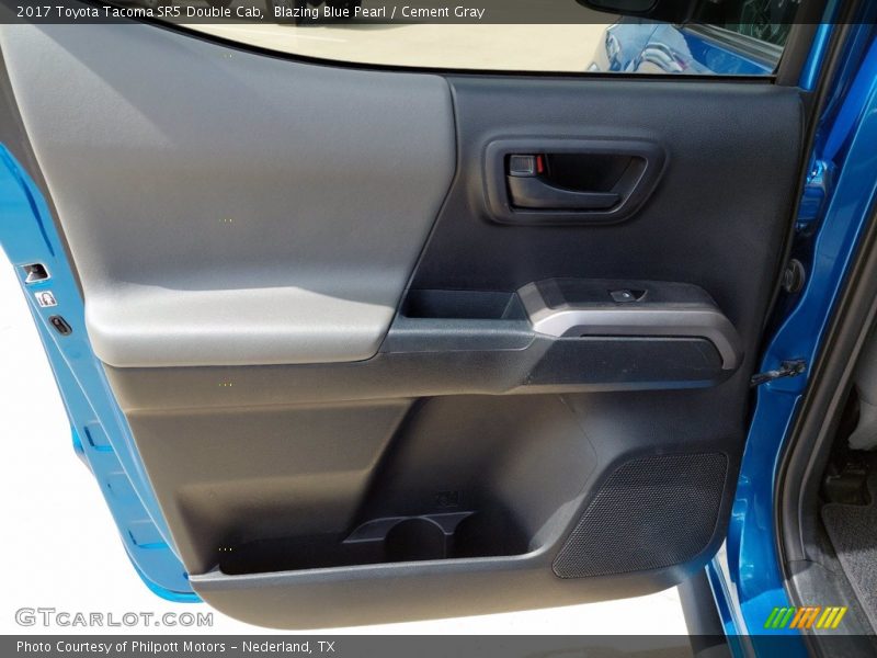 Blazing Blue Pearl / Cement Gray 2017 Toyota Tacoma SR5 Double Cab