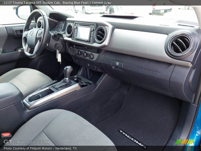 Blazing Blue Pearl / Cement Gray 2017 Toyota Tacoma SR5 Double Cab