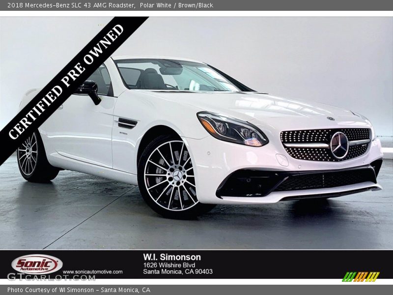 Polar White / Brown/Black 2018 Mercedes-Benz SLC 43 AMG Roadster