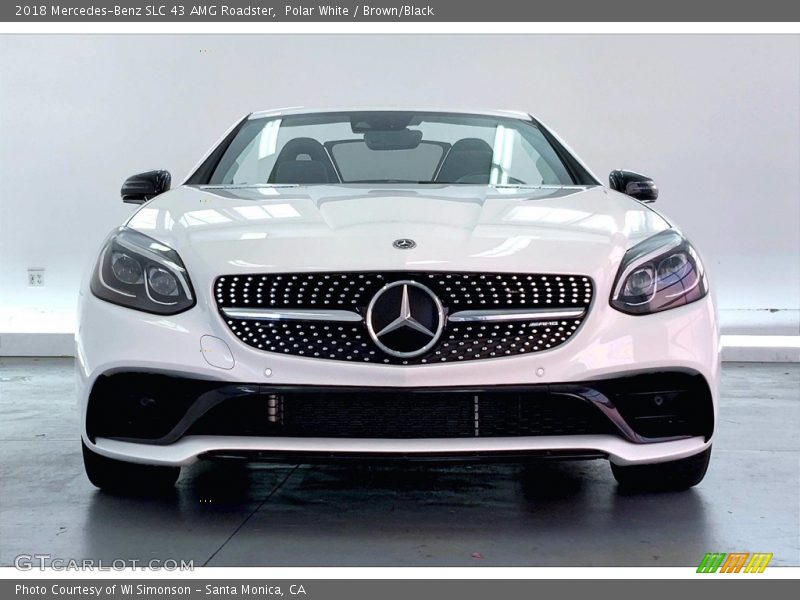 Polar White / Brown/Black 2018 Mercedes-Benz SLC 43 AMG Roadster