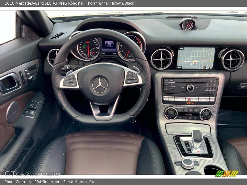 Polar White / Brown/Black 2018 Mercedes-Benz SLC 43 AMG Roadster