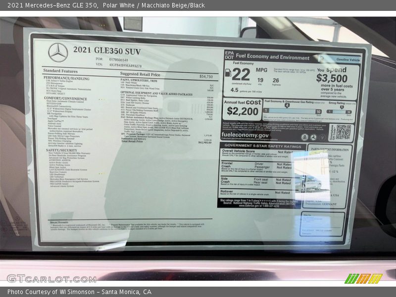 Polar White / Macchiato Beige/Black 2021 Mercedes-Benz GLE 350