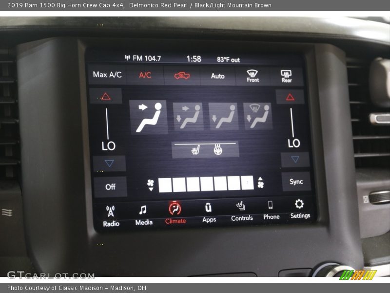 Delmonico Red Pearl / Black/Light Mountain Brown 2019 Ram 1500 Big Horn Crew Cab 4x4