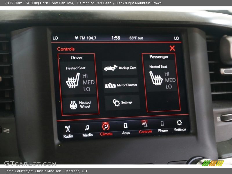 Delmonico Red Pearl / Black/Light Mountain Brown 2019 Ram 1500 Big Horn Crew Cab 4x4