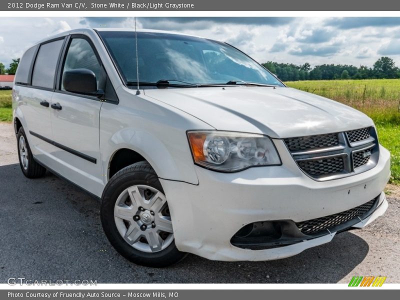 Stone White / Black/Light Graystone 2012 Dodge Ram Van C/V