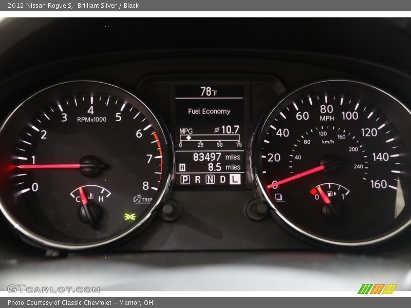 Brilliant Silver / Black 2012 Nissan Rogue S