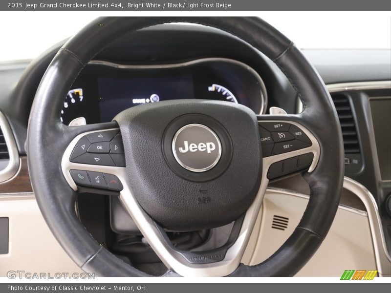 Bright White / Black/Light Frost Beige 2015 Jeep Grand Cherokee Limited 4x4
