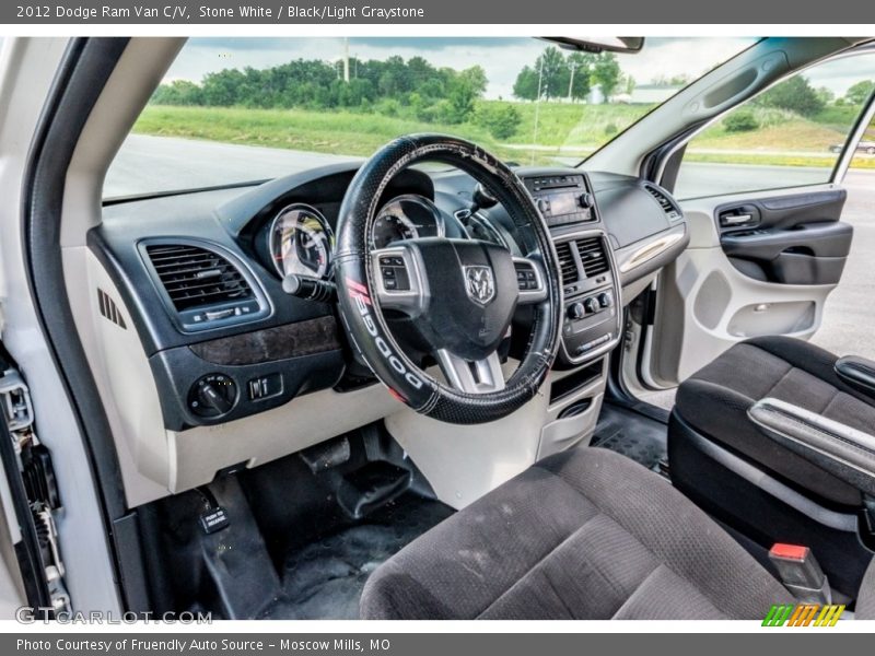 Stone White / Black/Light Graystone 2012 Dodge Ram Van C/V
