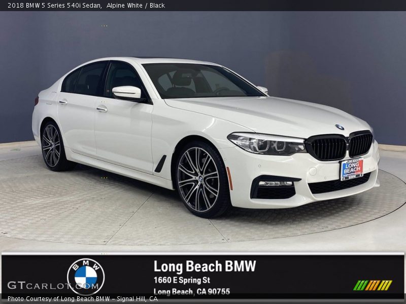 Alpine White / Black 2018 BMW 5 Series 540i Sedan