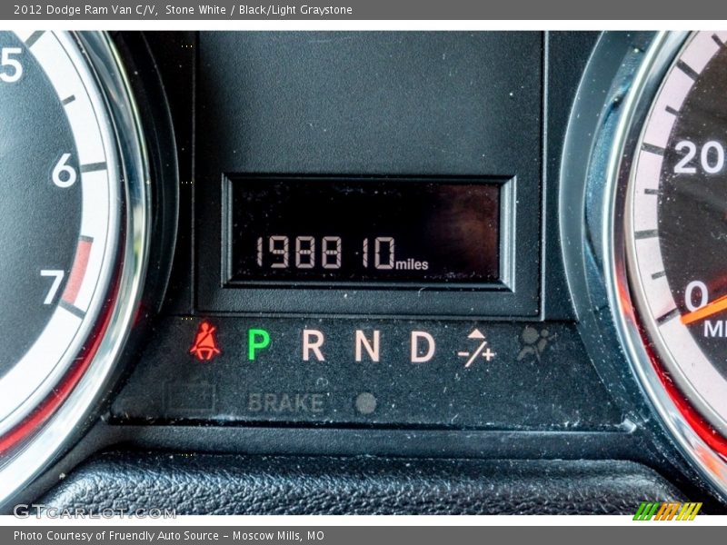 Stone White / Black/Light Graystone 2012 Dodge Ram Van C/V