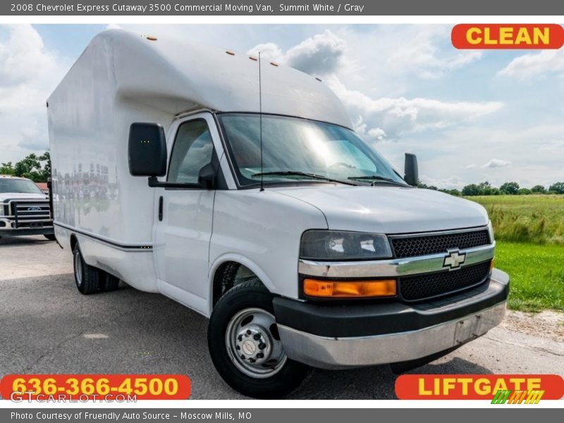 Summit White / Gray 2008 Chevrolet Express Cutaway 3500 Commercial Moving Van