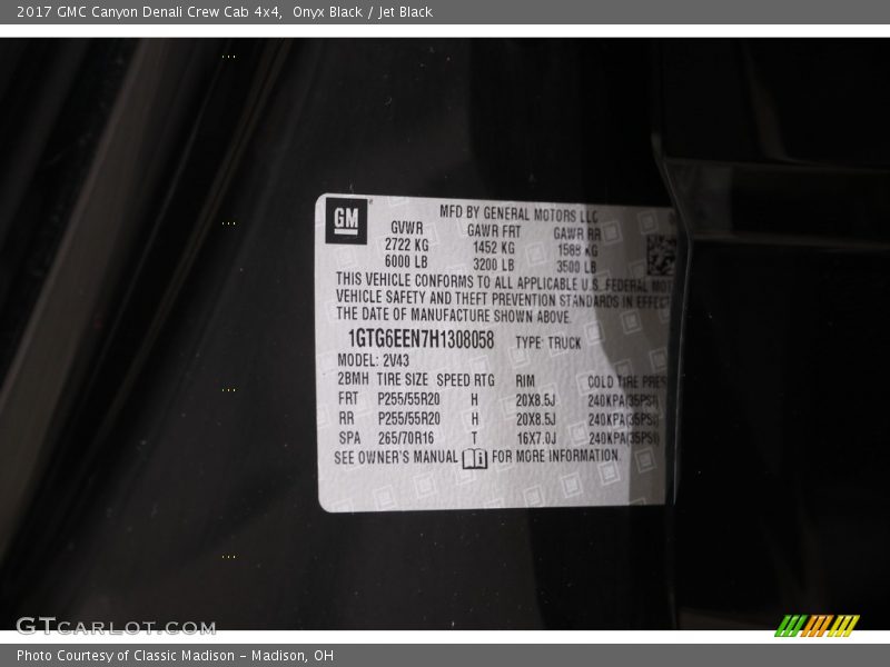 Onyx Black / Jet Black 2017 GMC Canyon Denali Crew Cab 4x4
