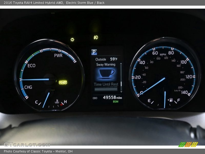 Electric Storm Blue / Black 2016 Toyota RAV4 Limited Hybrid AWD