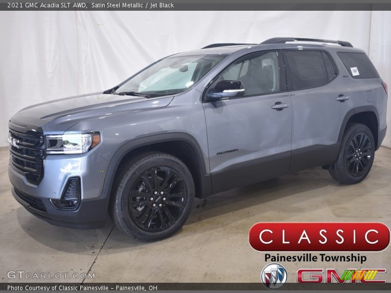 Satin Steel Metallic / Jet Black 2021 GMC Acadia SLT AWD