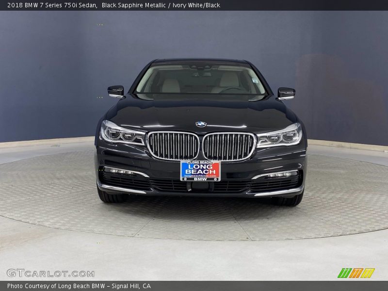 Black Sapphire Metallic / Ivory White/Black 2018 BMW 7 Series 750i Sedan