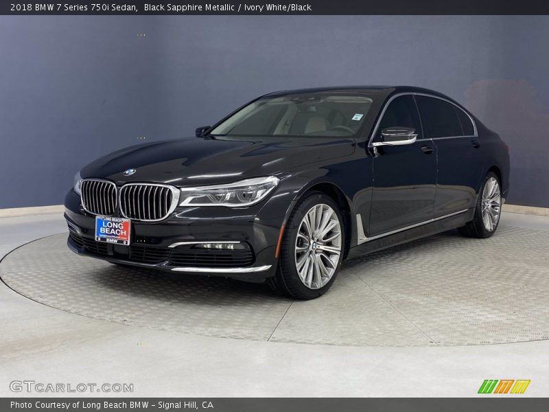 Black Sapphire Metallic / Ivory White/Black 2018 BMW 7 Series 750i Sedan