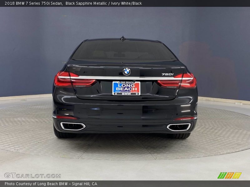 Black Sapphire Metallic / Ivory White/Black 2018 BMW 7 Series 750i Sedan