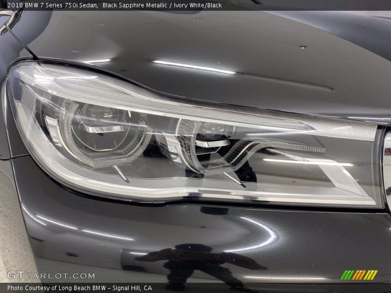 Black Sapphire Metallic / Ivory White/Black 2018 BMW 7 Series 750i Sedan