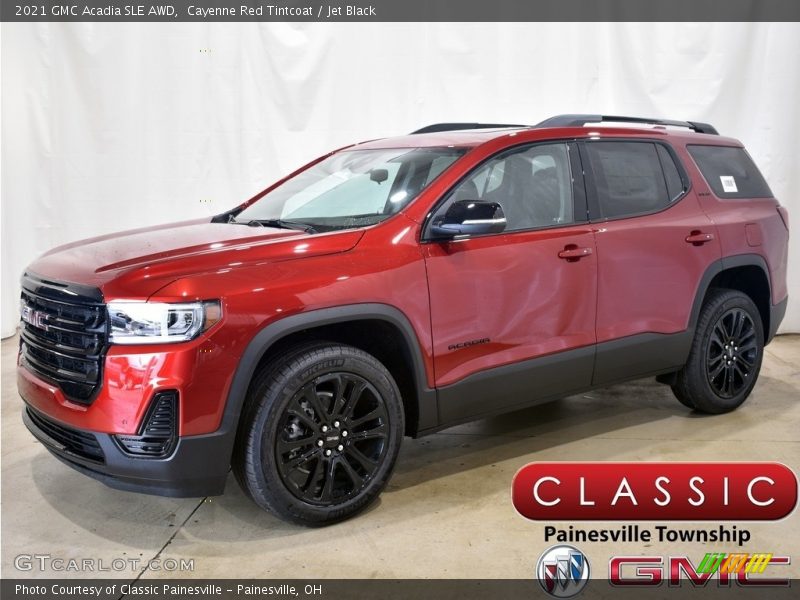 Cayenne Red Tintcoat / Jet Black 2021 GMC Acadia SLE AWD